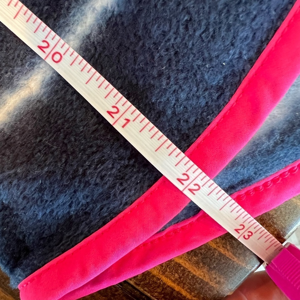 Simply Southern youth large fleece pullover, pink and blue, preppy, button down - Picture 6 of 6